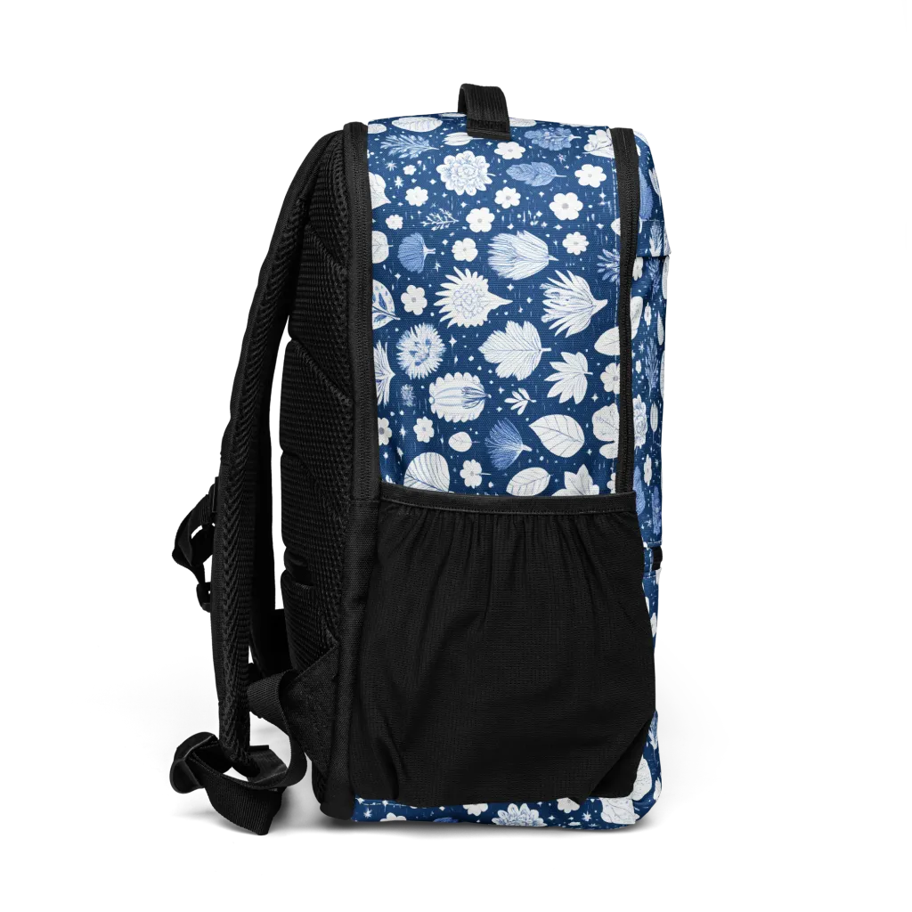Indigo Herbarium on Utility Backpack — Right