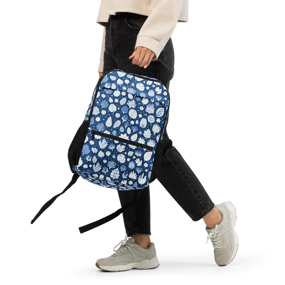 Indigo Herbarium on Utility Backpack — Front