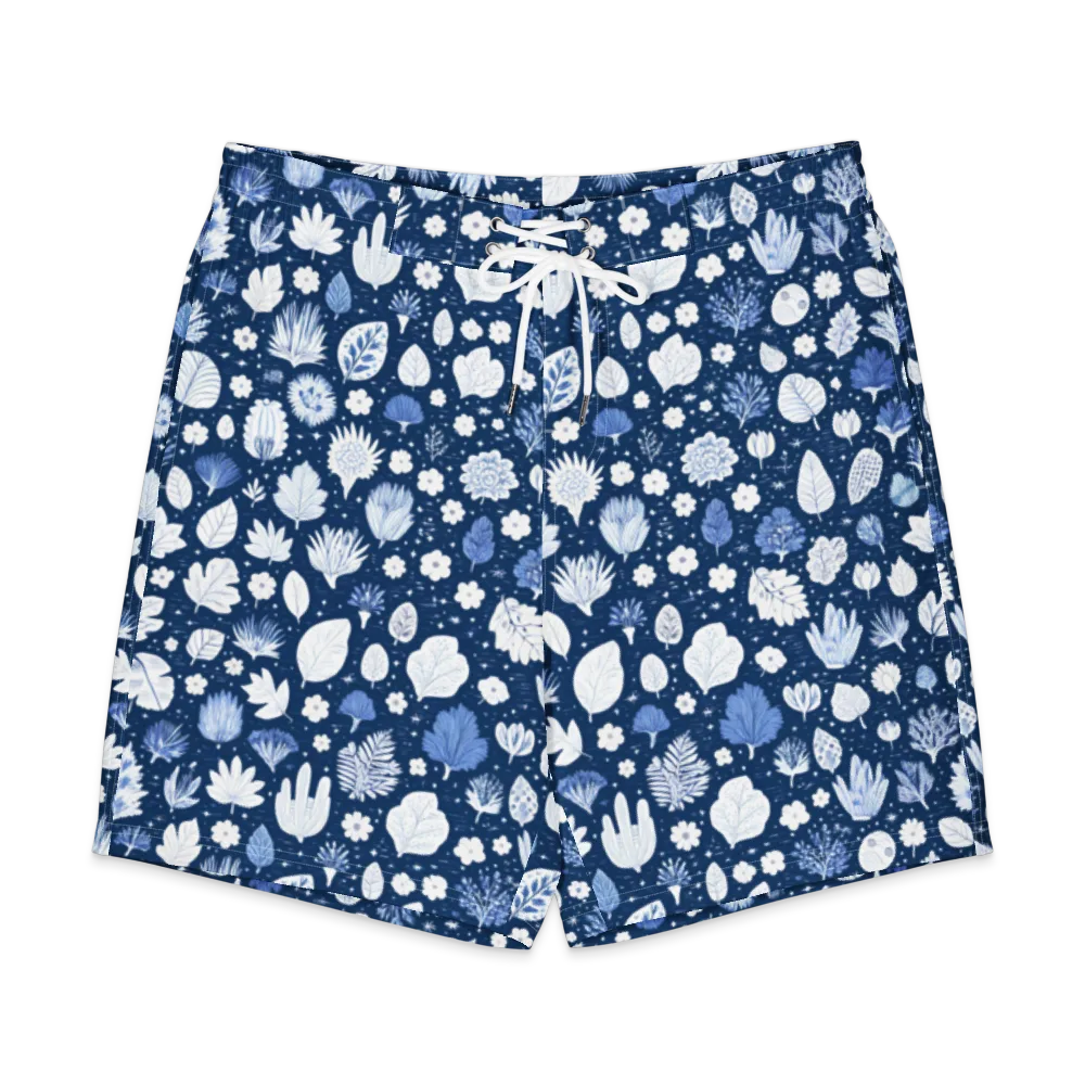 Indigo Herbarium on Men's Board Shorts — Front
