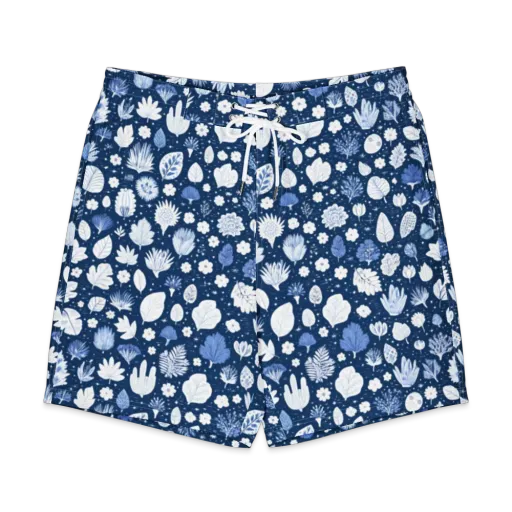 Indigo Herbarium on a Men's Board Shorts