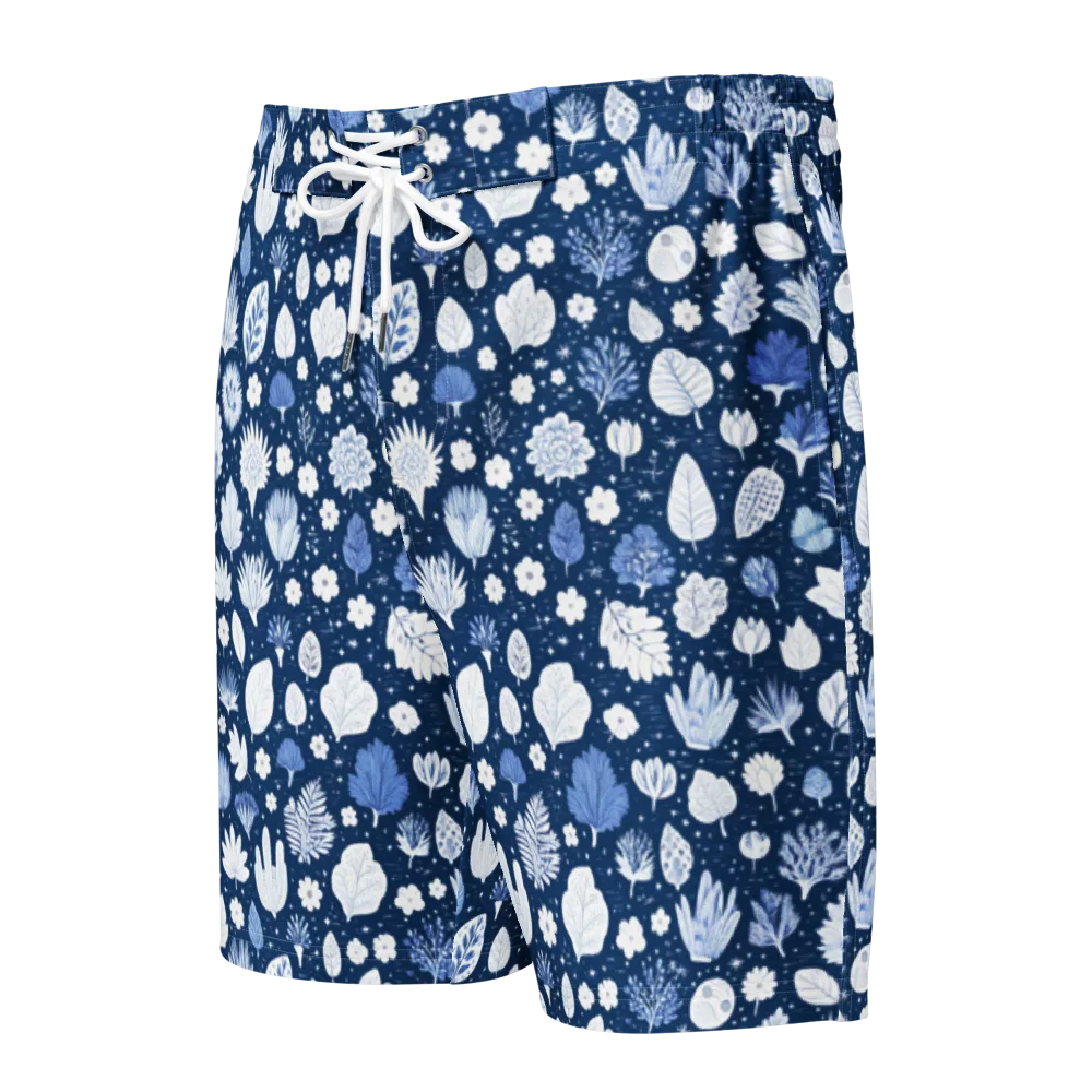 Indigo Herbarium on Men's Board Shorts — Front