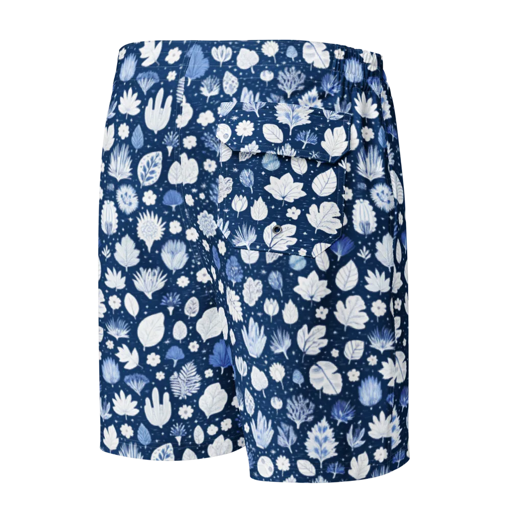 Indigo Herbarium on Men's Board Shorts — Back