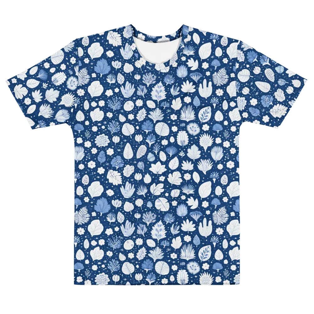 Indigo Herbarium on Men's Cotton Crew Neck T-Shirt — Front