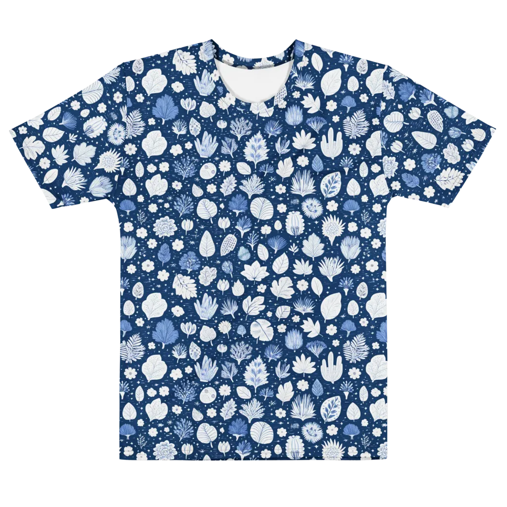 Indigo Herbarium on Men's Crew Neck T-Shirt — Front