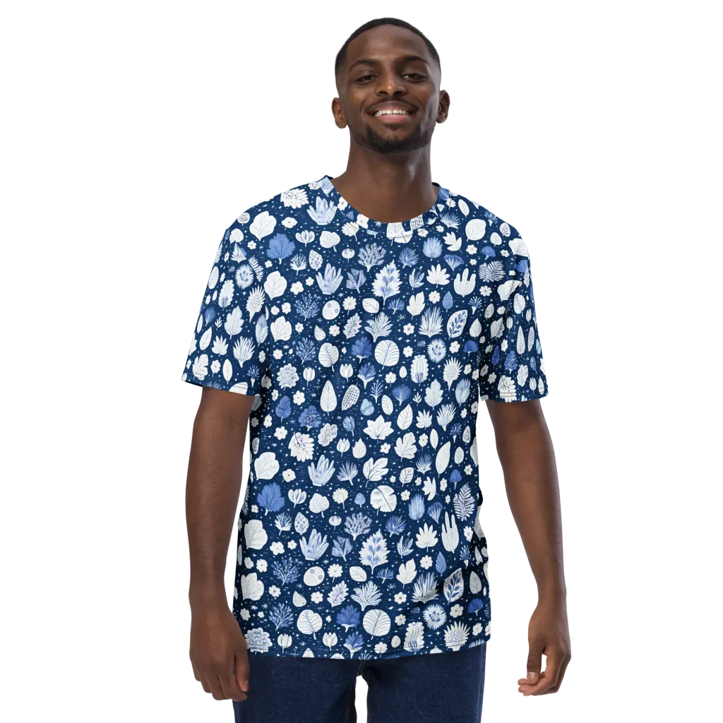 Indigo Herbarium on Men's Crew Neck T-Shirt — Front