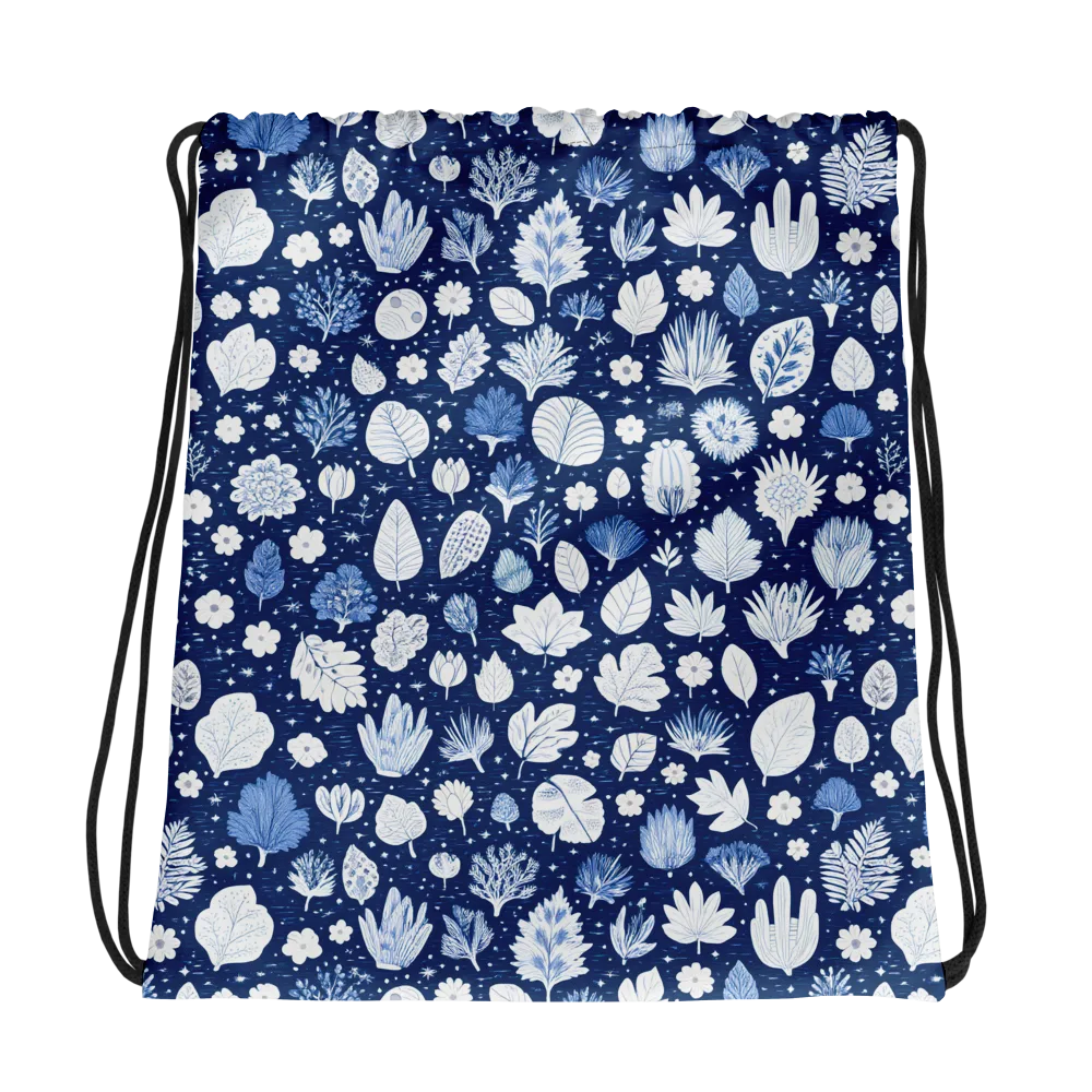 Indigo Herbarium on Drawstring Bag — Photo