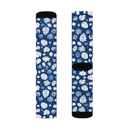 Indigo Herbarium on a Socks