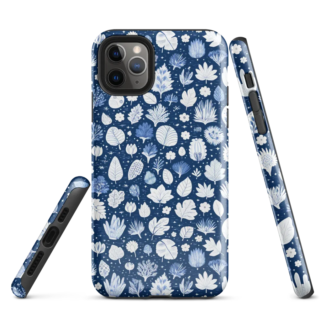 Indigo Herbarium on Tough Case for iPhone® — Front