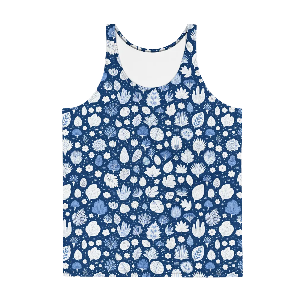 Indigo Herbarium on Men's Tank Top — Front