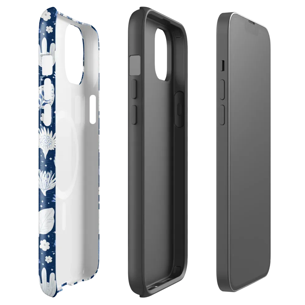 Indigo Herbarium on MagSafe Tough Case for iPhone® — Front