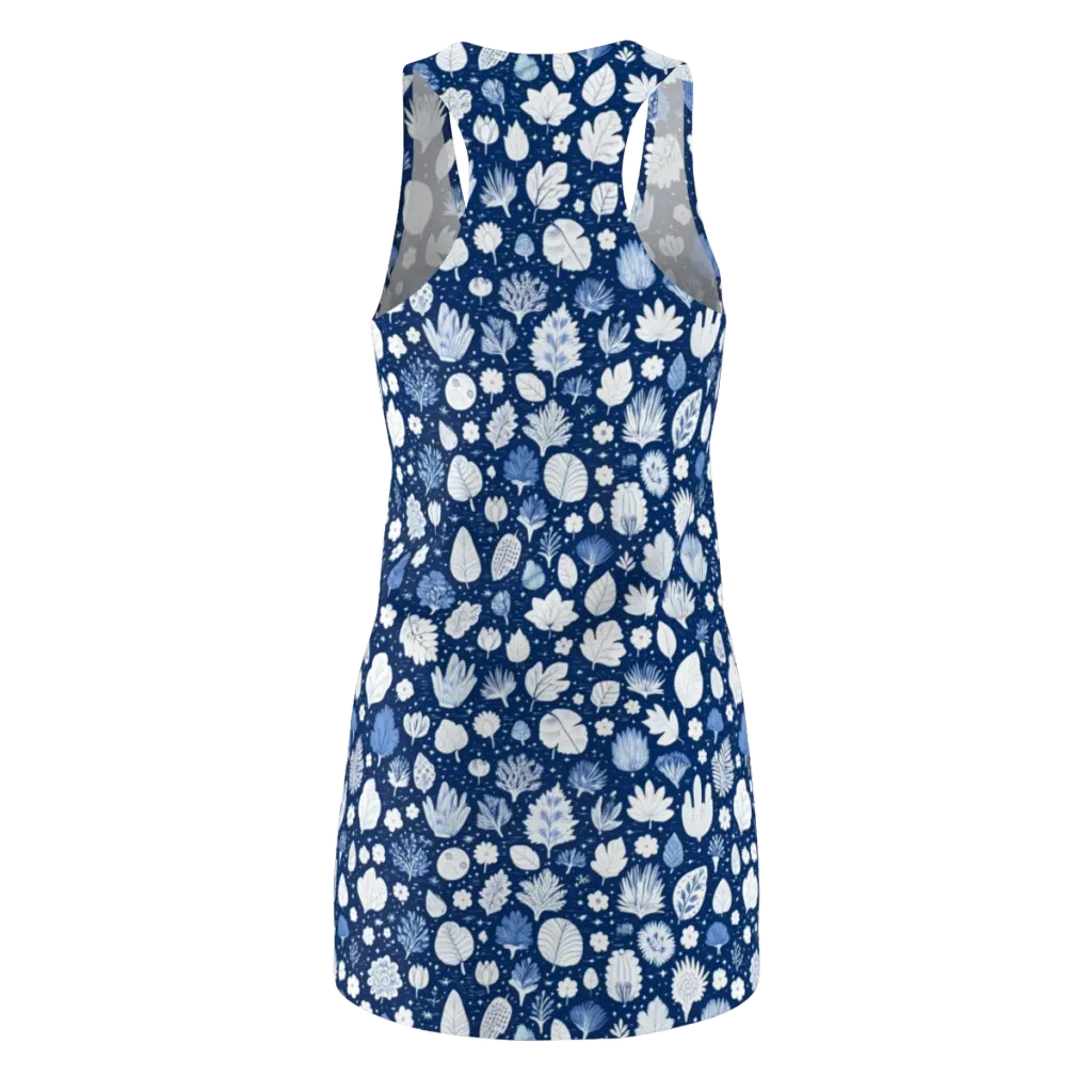 Indigo Herbarium on Racerback Dress — Back
