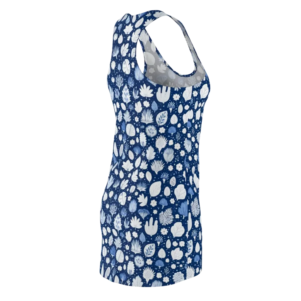 Indigo Herbarium on Racerback Dress — Back Side