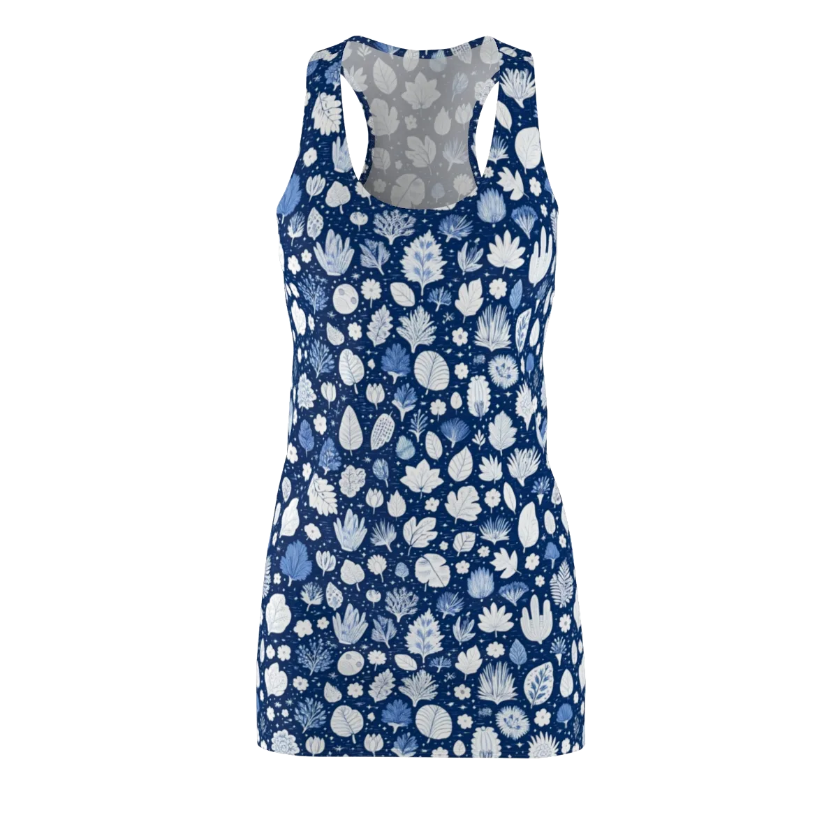 Indigo Herbarium on Racerback Dress — Front