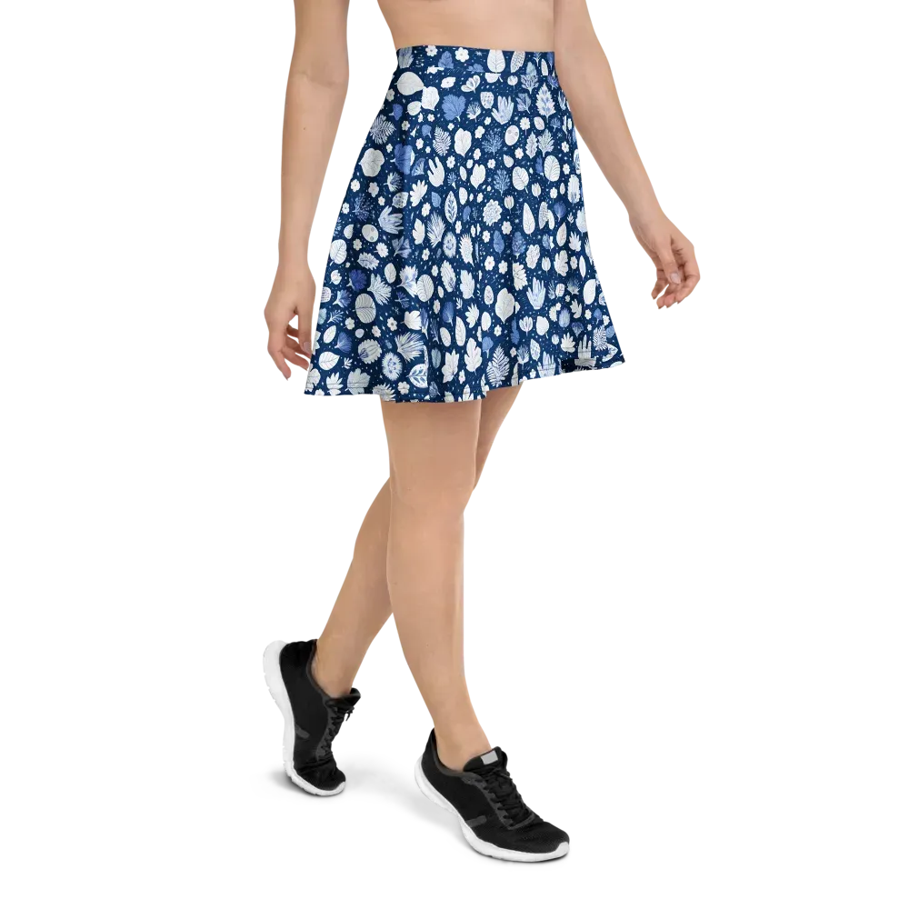 Indigo Herbarium on Skater Skirt — Right