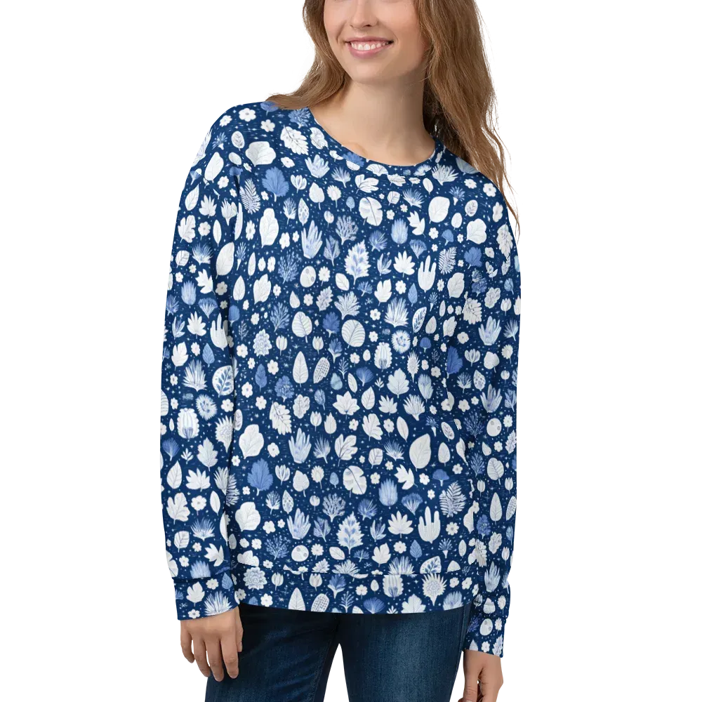 Indigo Herbarium on Sweatshirt — Front
