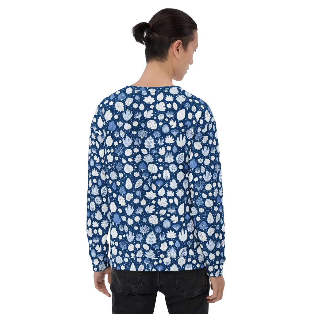 Indigo Herbarium on Sweatshirt — Back