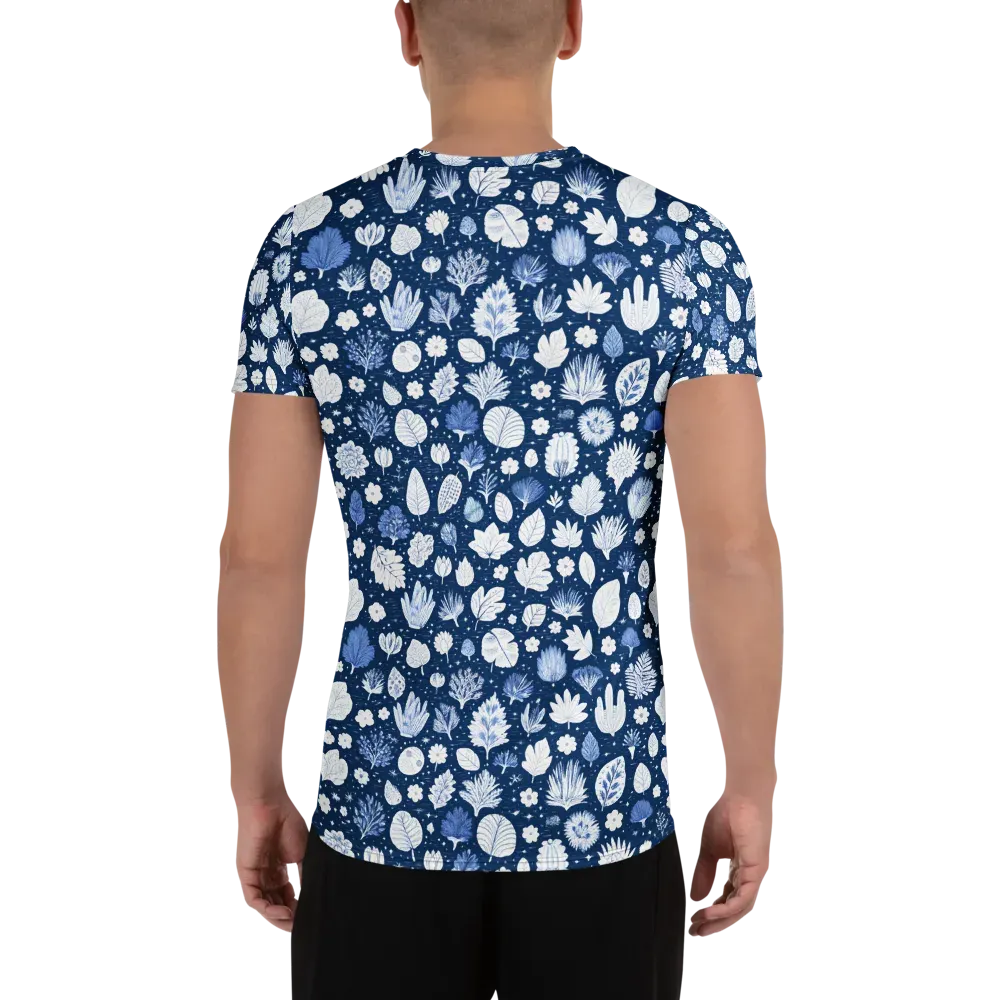 Indigo Herbarium on Men's Athletic T-Shirt — Back