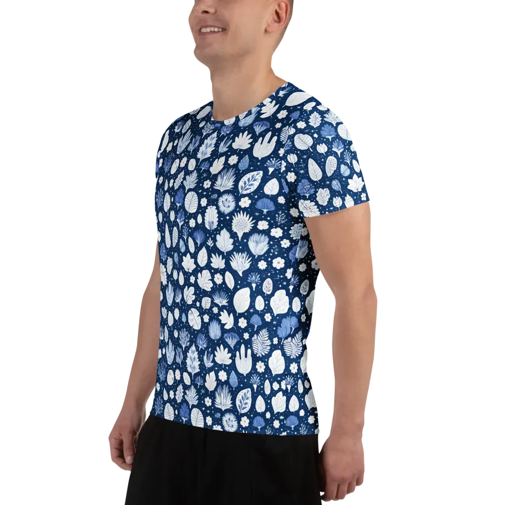 Indigo Herbarium on Men's Athletic T-Shirt — Left