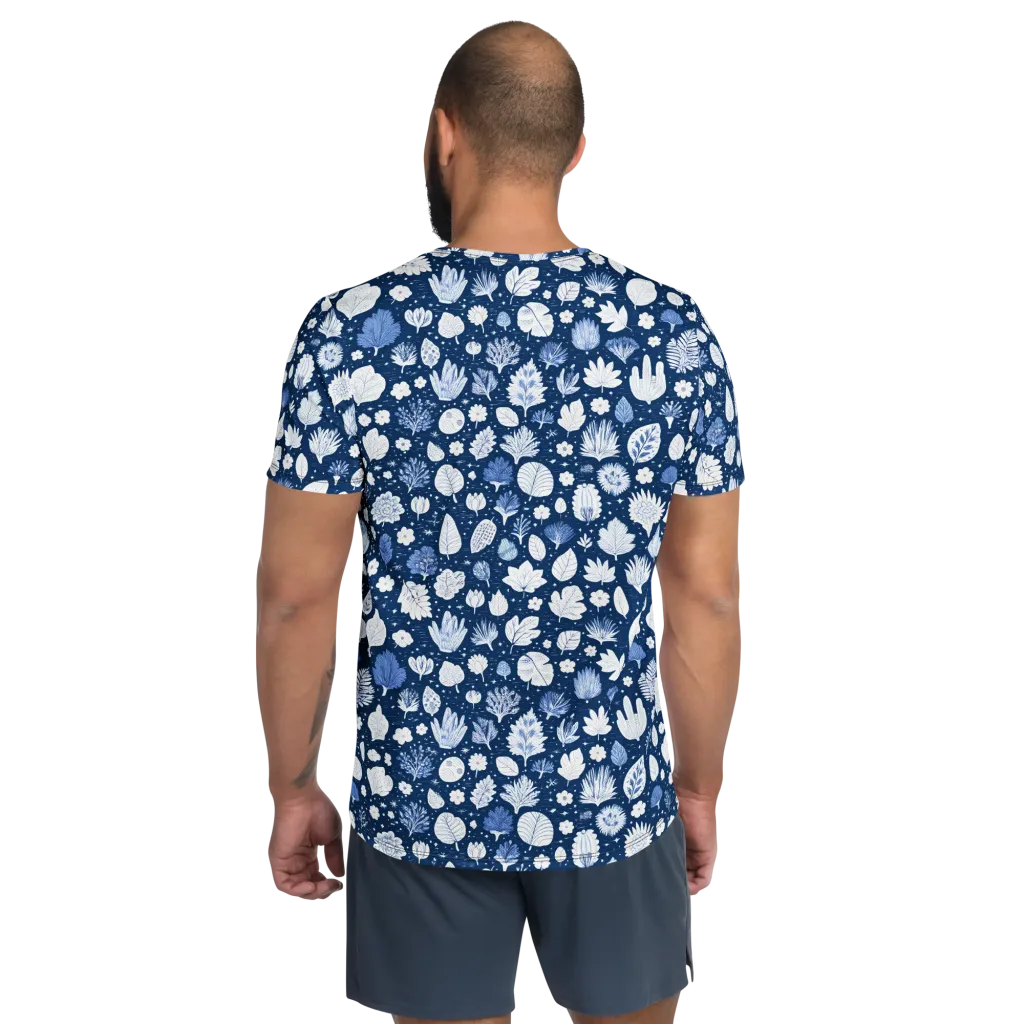 Indigo Herbarium on Men's Athletic T-Shirt — Back