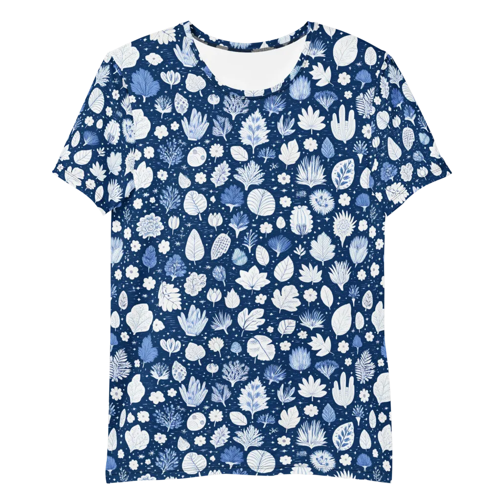 Indigo Herbarium on Men's Athletic T-Shirt — Front