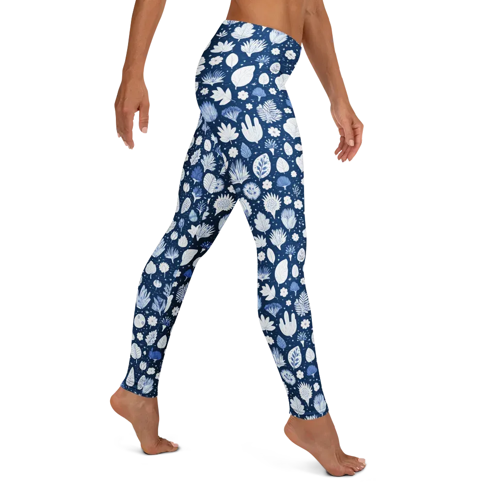 Indigo Herbarium on Leggings — Right