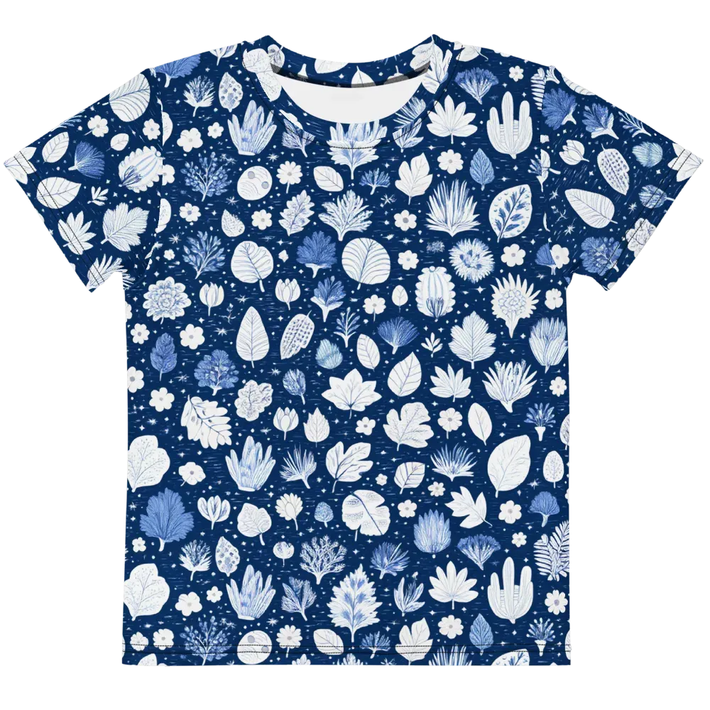 Indigo Herbarium on Kids Crew Neck T-Shirt — Front