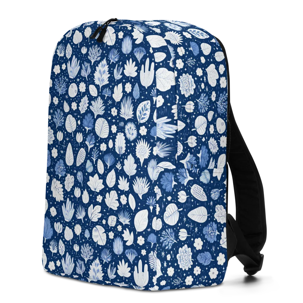 Indigo Herbarium on Minimalist Backpack — Left