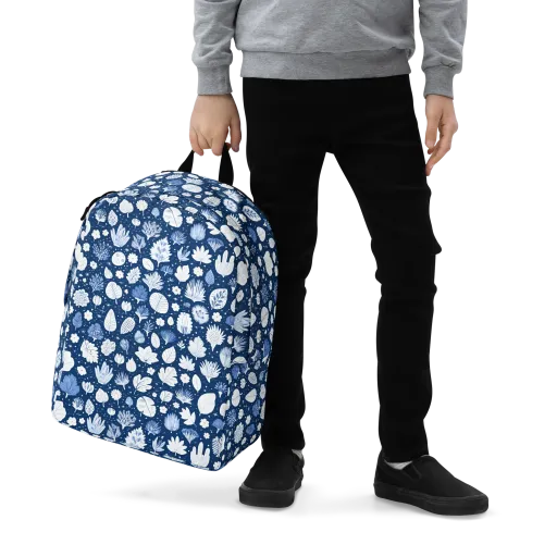 Indigo Herbarium on a Minimalist Backpack