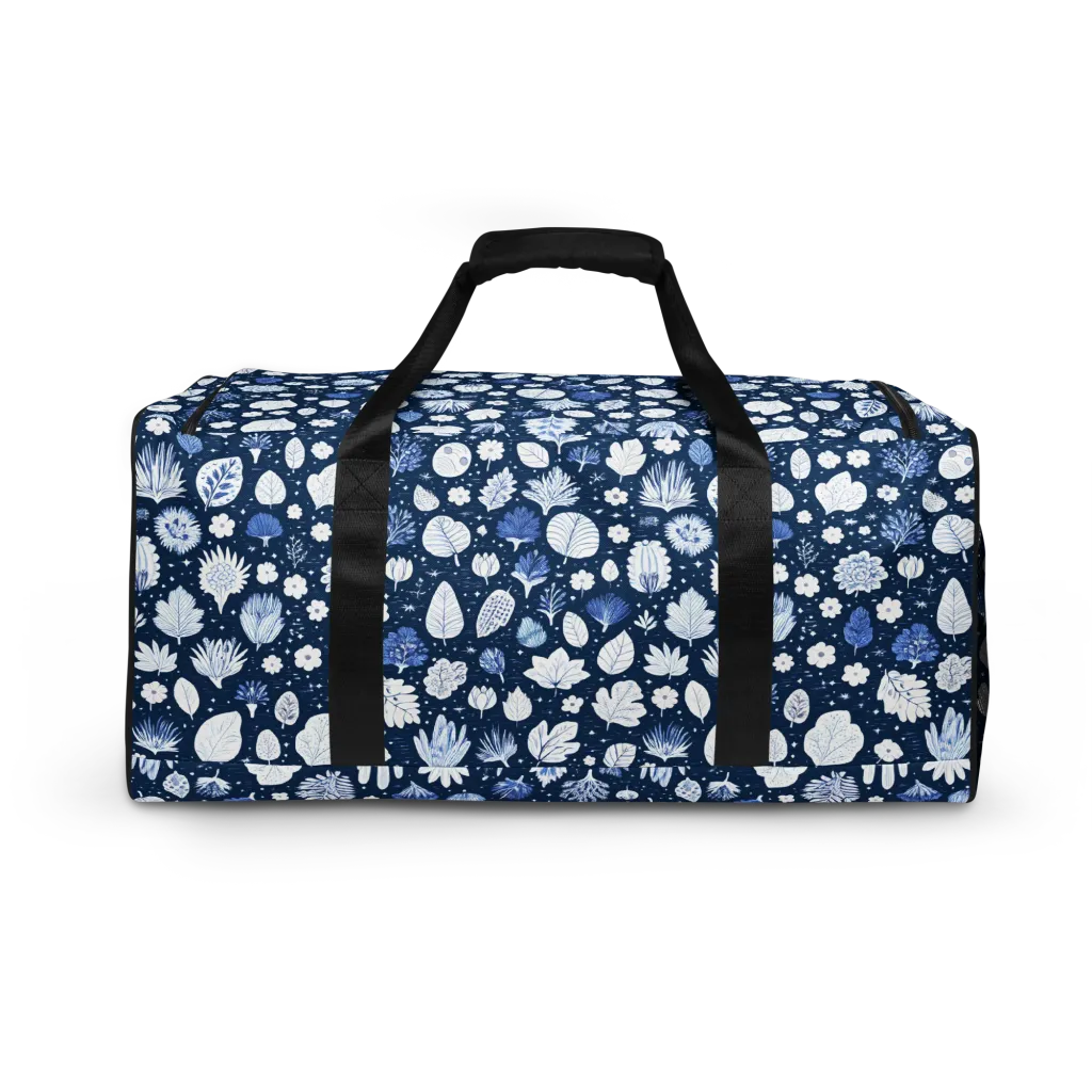 Indigo Herbarium on Duffle Bag — Back
