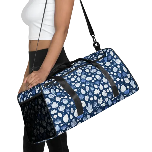 Indigo Herbarium on a Duffle Bag