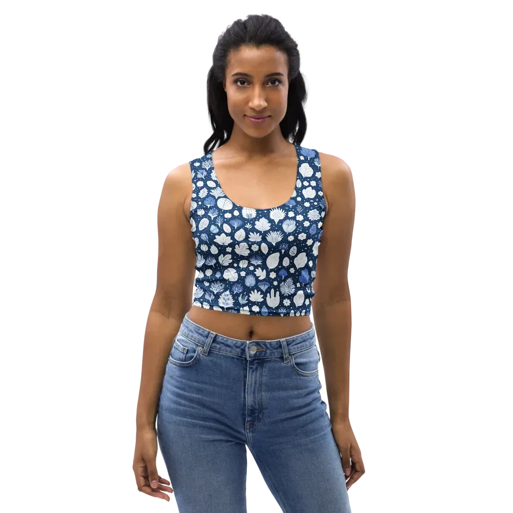 Indigo Herbarium on Crop Top — Front