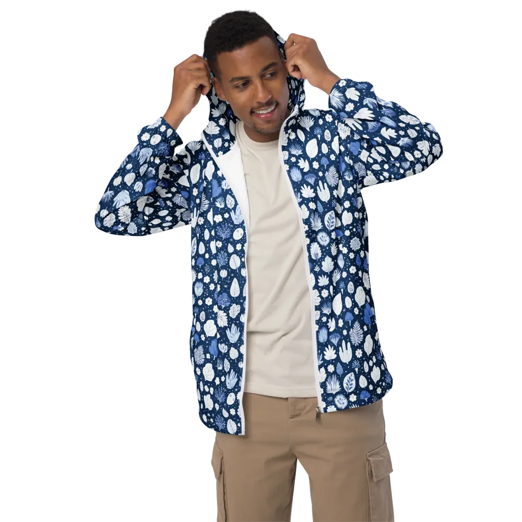 Indigo Herbarium on Men's Windbreaker — Front