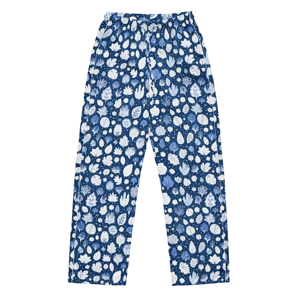 Indigo Herbarium on Women's Pajama Pants — Front