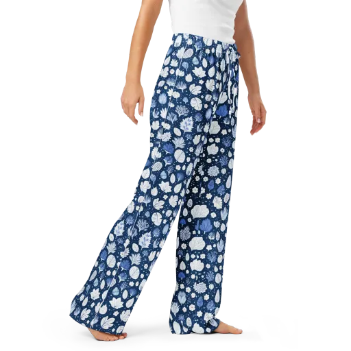 Indigo Herbarium on a Women's Pajama Pants