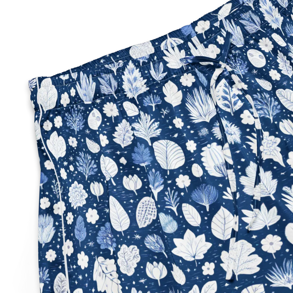 Indigo Herbarium on Women's Pajama Shorts — Product details