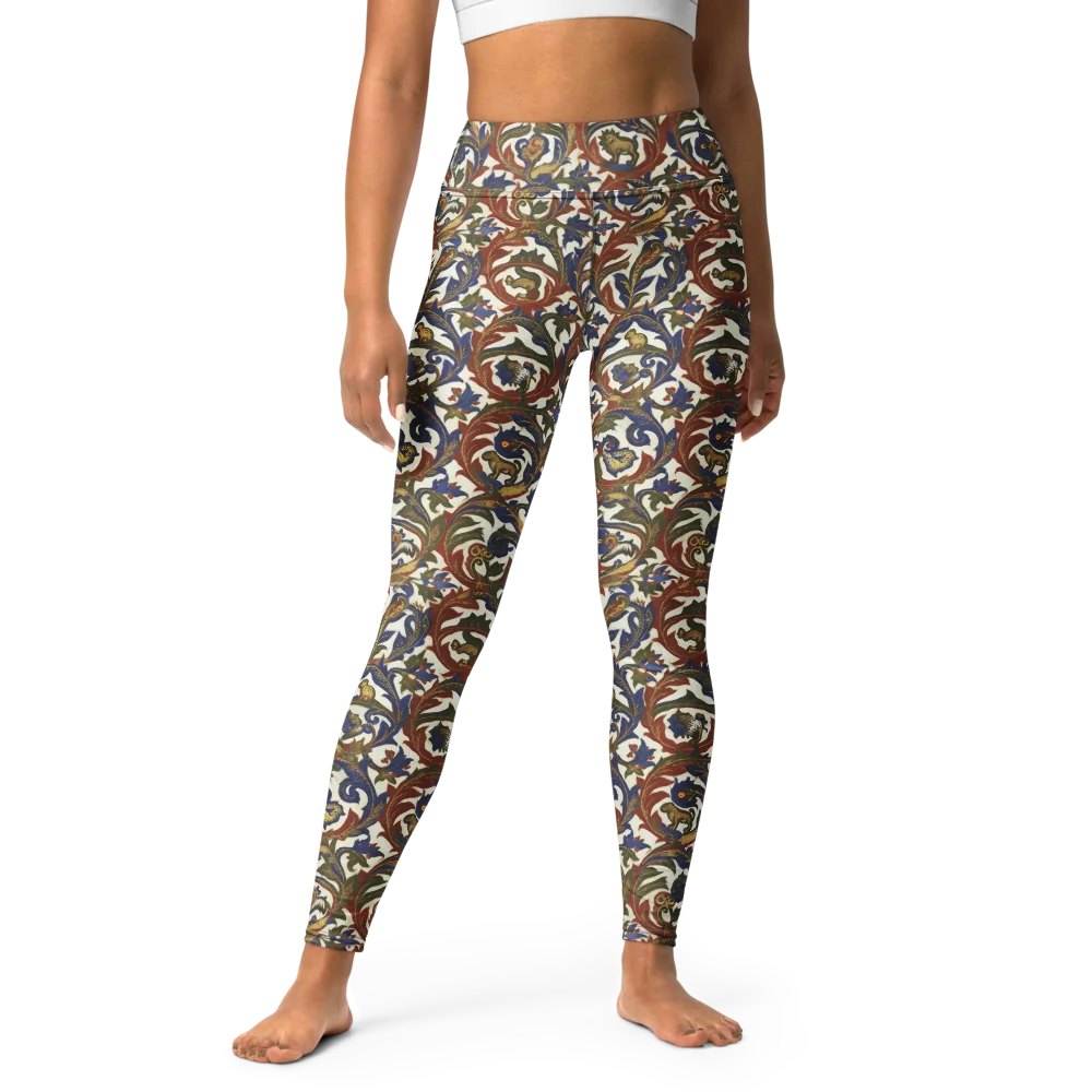 Bestiary Brocade on Yoga Leggings — Front