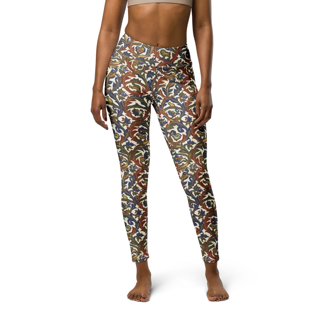 Bestiary Brocade on Yoga Leggings — Front