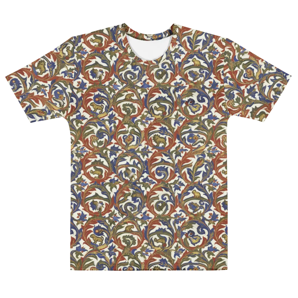 Bestiary Brocade on Men's Cotton Crew Neck T-Shirt — Front
