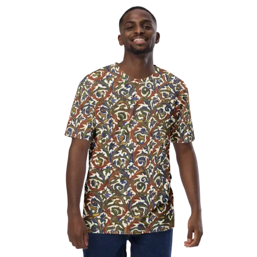 Bestiary Brocade on a Men's Crew Neck T-Shirt