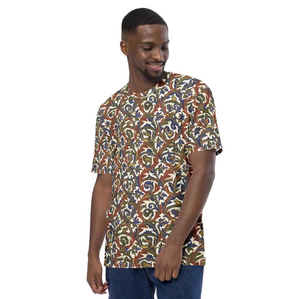 Bestiary Brocade on Men's Crew Neck T-Shirt — Left
