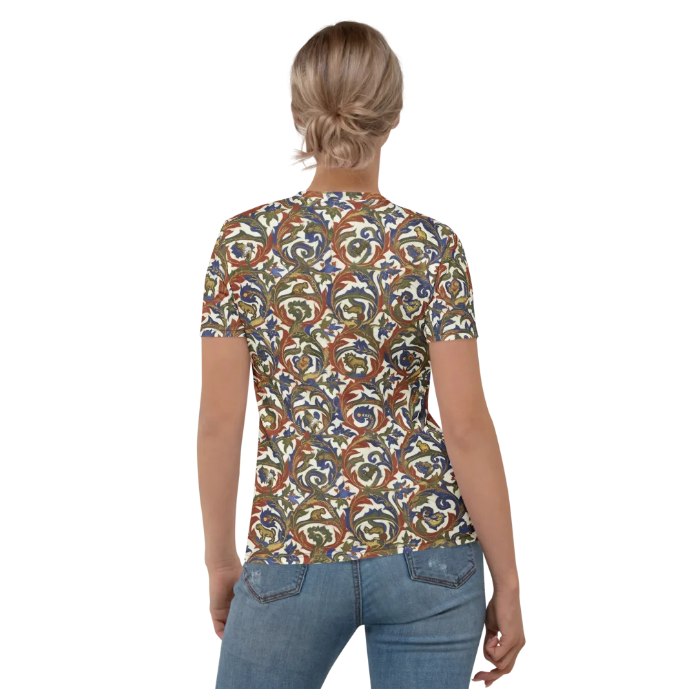 Bestiary Brocade on Women's Crew Neck T-Shirt — Back