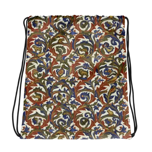 Bestiary Brocade on a Drawstring Bag