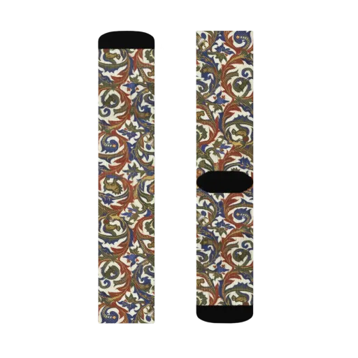 Bestiary Brocade on a Socks