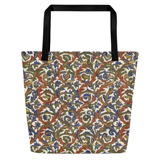 Bestiary Brocade on a Large Tote Bag W/ Pocket