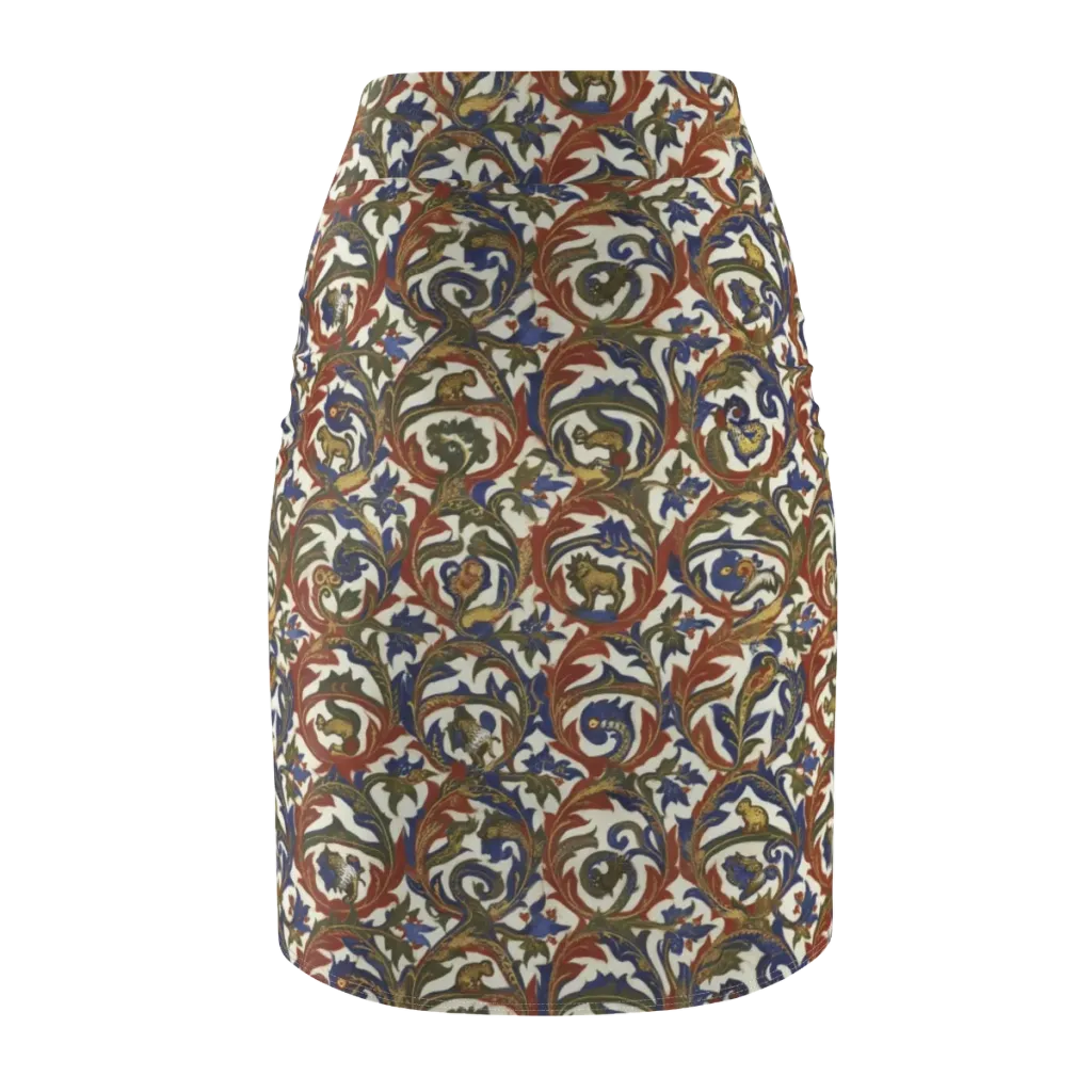 Bestiary Brocade on Pencil Skirt — Back