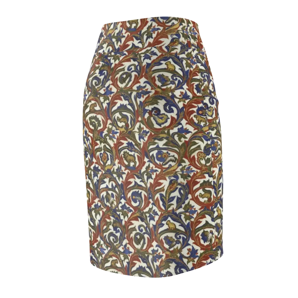 Bestiary Brocade on Pencil Skirt — Back Side