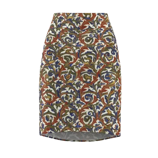 Bestiary Brocade on a Pencil Skirt
