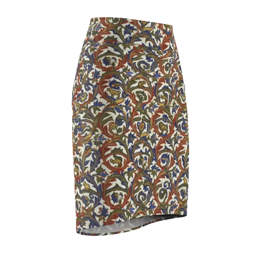 Bestiary Brocade on Pencil Skirt — Front Side