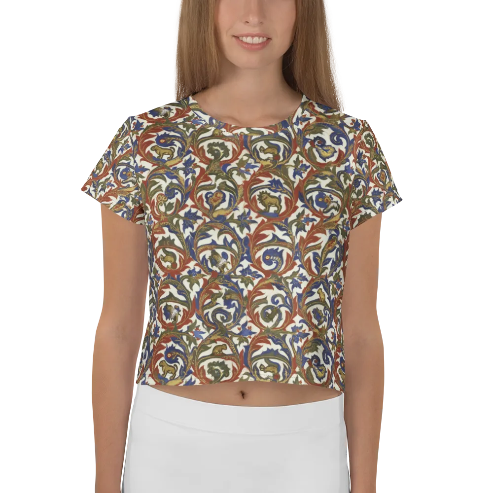 Bestiary Brocade on Crop Tee — Front