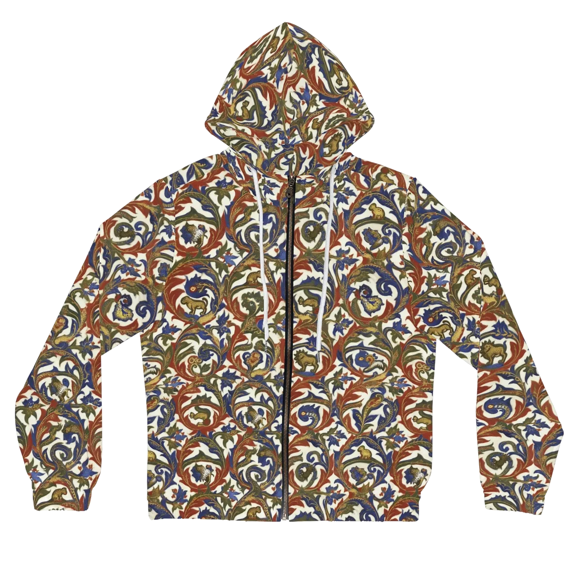 Bestiary Brocade on Women's Full-Zip Hoodie — Front